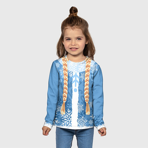 Детский лонгслив Снегурочка с косами / 3D-принт – фото 5