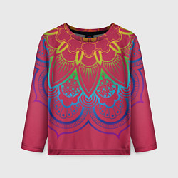 Лонгслив детский Viva magenta mandala, цвет: 3D-принт