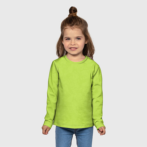 Детский лонгслив Текстурированный ярко зеленый салатовый / 3D-принт – фото 5