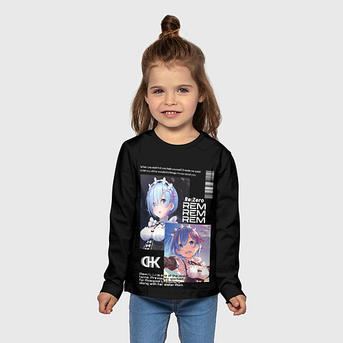 Детский лонгслив Re: Zero жизнь с нуля в другом мире / 3D-принт – фото 5