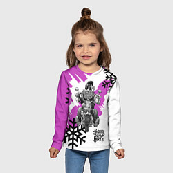 Лонгслив детский New Year: Santa Biker, цвет: 3D-принт — фото 2