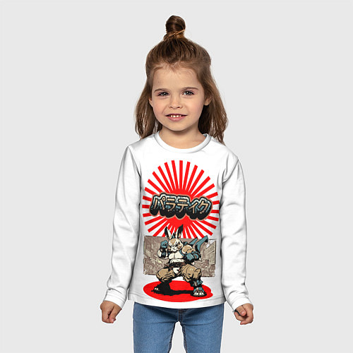 Детский лонгслив Кролик уличный боец / 3D-принт – фото 5