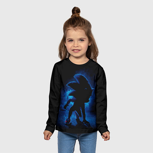Детский лонгслив Sonic - dark theme / 3D-принт – фото 5