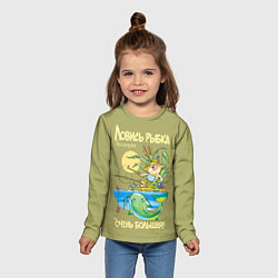 Лонгслив детский Ловись рыбка большая, цвет: 3D-принт — фото 2