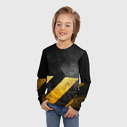 Лонгслив детский Желтые предупреждающие полосы, цвет: 3D-принт — фото 2