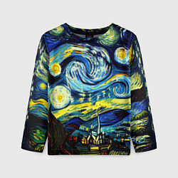 Лонгслив детский Винсент ван Гог, звездная ночь, цвет: 3D-принт