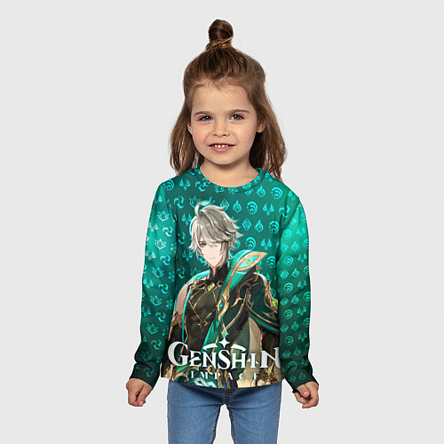 Детский лонгслив Аль-Хайтам элементали / 3D-принт – фото 5