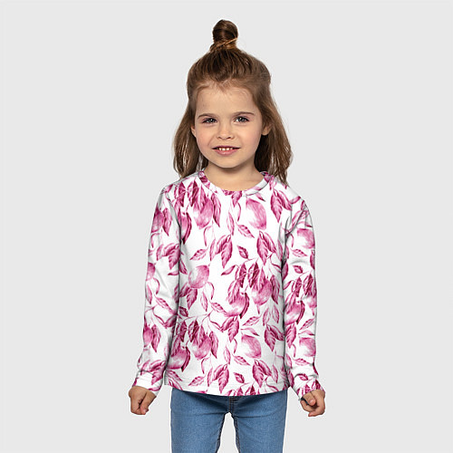 Детский лонгслив Лимоны в розовом монохроме - паттерн / 3D-принт – фото 5