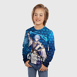 Лонгслив детский Камисато Аято элементали, цвет: 3D-принт — фото 2