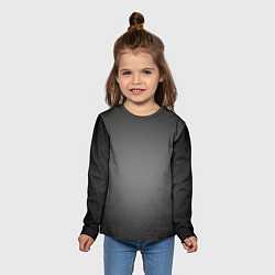 Лонгслив детский Серый, черный градиент, цвет: 3D-принт — фото 2