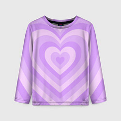 Лонгслив детский Hearts purple, цвет: 3D-принт