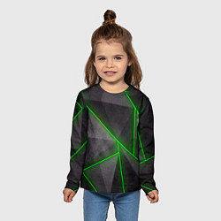 Лонгслив детский Stripes Abstract green, цвет: 3D-принт — фото 2