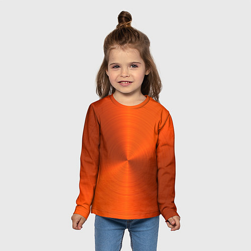 Детский лонгслив Оранжевый волнообразный дисковый узор / 3D-принт – фото 5