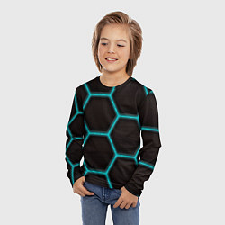 Лонгслив детский Стальная броня соты, цвет: 3D-принт — фото 2