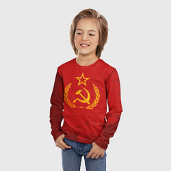 Лонгслив детский СССР серп и молот, цвет: 3D-принт — фото 2