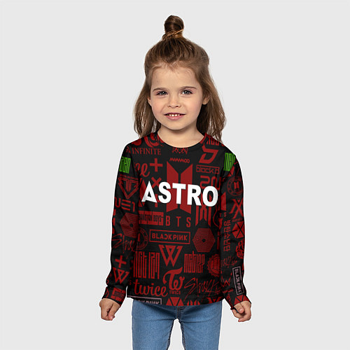 Детский лонгслив Astro k-pop pattern / 3D-принт – фото 5