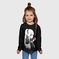 Лонгслив детский Аниме девочка с яблоком, цвет: 3D-принт — фото 2