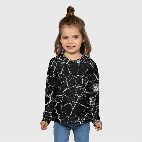 Детский лонгслив Треснувшая текстура / 3D-принт – фото 5