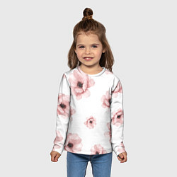 Лонгслив детский Цветок сакуры на белом фоне, цвет: 3D-принт — фото 2