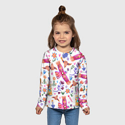 Лонгслив детский Птицы, цвет: 3D-принт — фото 2