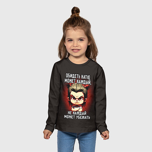 Детский лонгслив Обидеть Катю может каждый / 3D-принт – фото 5