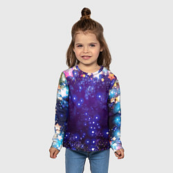 Лонгслив детский Звездочки - космическое небо, цвет: 3D-принт — фото 2