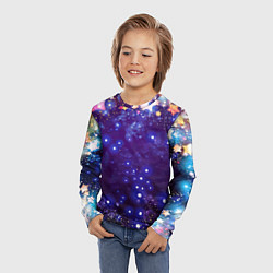 Лонгслив детский Звездочки - космическое небо, цвет: 3D-принт — фото 2