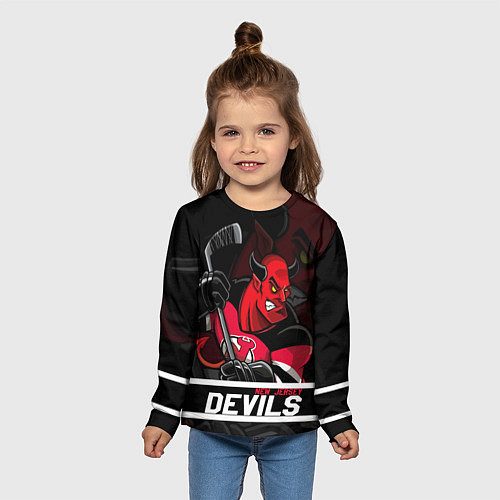 Детский лонгслив New Jersey Devils маскот / 3D-принт – фото 5