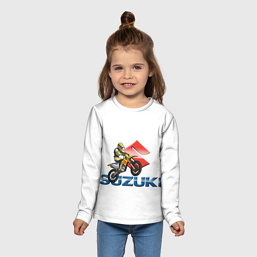 Детский лонгслив Suzuki motorcycle / 3D-принт – фото 5