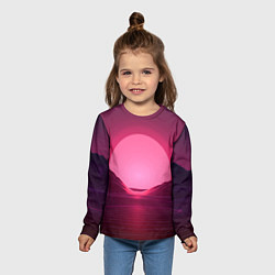 Лонгслив детский Неоновый закат, цвет: 3D-принт — фото 2