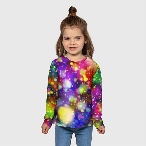 Детский лонгслив Радужные блики / 3D-принт – фото 5