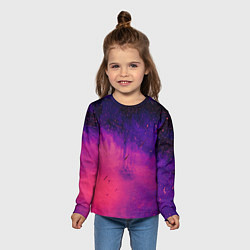 Лонгслив детский Фиолетовый космос, цвет: 3D-принт — фото 2