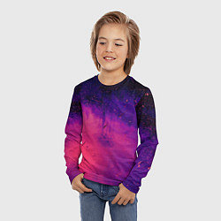 Лонгслив детский Фиолетовый космос, цвет: 3D-принт — фото 2