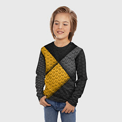 Лонгслив детский Желтая текстурная линия, цвет: 3D-принт — фото 2