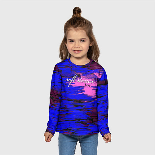 Детский лонгслив Soft stones blye / 3D-принт – фото 5