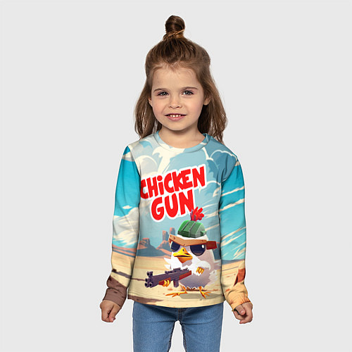 Детский лонгслив Chicken Gun / 3D-принт – фото 5