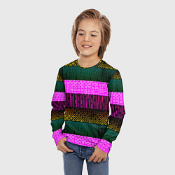 Лонгслив детский Patterned stripes, цвет: 3D-принт — фото 2