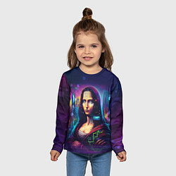 Лонгслив детский Cyberpunk Mona Lisa, цвет: 3D-принт — фото 2