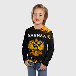 Лонгслив детский Данила и зологой герб РФ, цвет: 3D-принт — фото 2