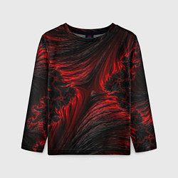 Лонгслив детский Red vortex pattern, цвет: 3D-принт