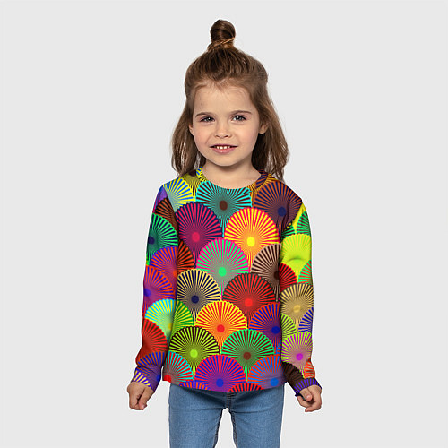 Детский лонгслив Multicolored circles / 3D-принт – фото 5
