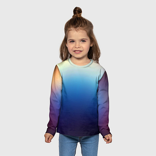 Детский лонгслив Blue gradient colors / 3D-принт – фото 5