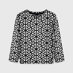 Детский лонгслив Чёрный и белый ромбический паттерн