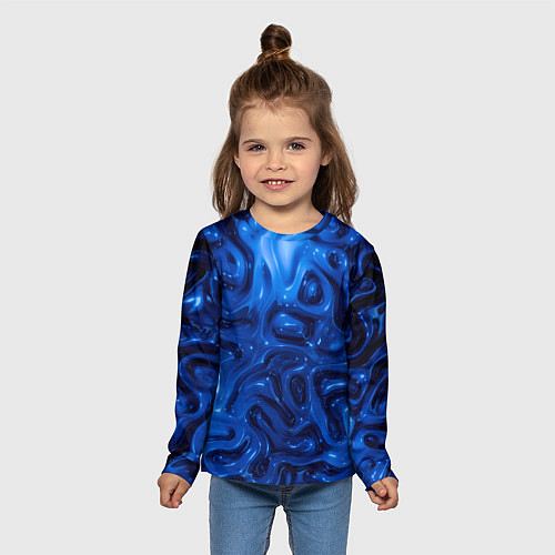 Детский лонгслив Объемная жидкость / 3D-принт – фото 5