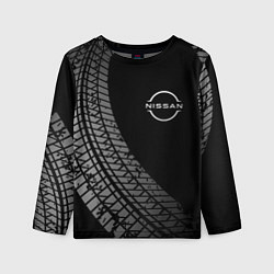 Лонгслив детский Nissan tire tracks, цвет: 3D-принт