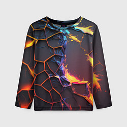 Лонгслив детский Подорванные неоновые плиты, цвет: 3D-принт