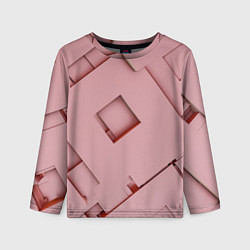 Лонгслив детский Розовые абстрактные перемешанные фигуры, цвет: 3D-принт