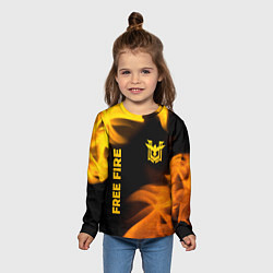 Лонгслив детский Free Fire - gold gradient: надпись, символ, цвет: 3D-принт — фото 2