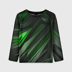 Детский лонгслив Green black abstract