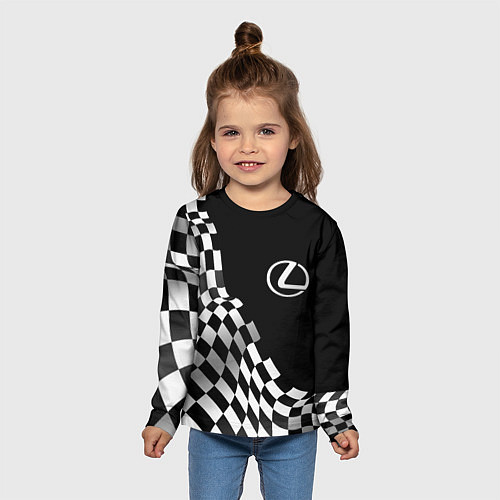 Детский лонгслив Lexus racing flag / 3D-принт – фото 5